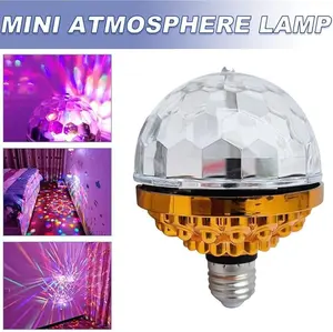 LED Rotating Crystal Ball Disco Stage Light, Multi-color Automatic Color Changing, Suitable for Home, Clubs, Bars, Parties
