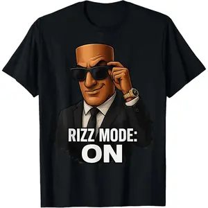 Tung Sahur Rizz Mode Activated Inspired Italian Brainrot Meme Cotton T-Shirt
