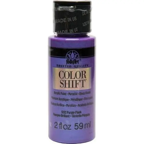 Plaid FACS2-5132 2oz Folkart Color Shift Acrylic Paint - Purple Flash, for Arts and Crafts Creativity, No Unnecessary Add-ons (Luggage & Bags Accessory Compatibility Note)