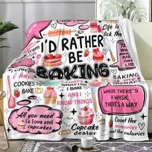 Baker/Wine/Coffee Blanket Baking Gifts for Bakers Cookie Lovers,Bakers Stuff Baking Cooking Throw Blankets,Funny Baking Gifts for Women Mom Sister Wife