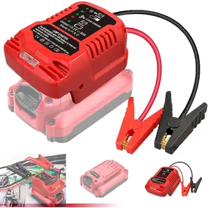 2PCS Heavy Duty Battery Jumper Cable Clamps for Craftsman 20V Battery, Convert to Automotive Booster Jumper Starter with 11AWG Cables, Parrot Clips, Quick Charging Power Connector, Red & Black