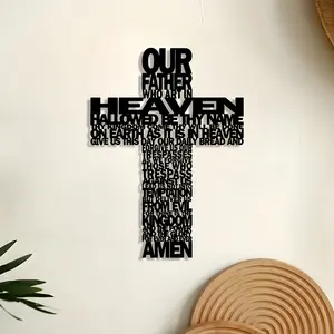 Metal Wall Art Jesus Christ Cross, Spiritual Home Decor, Religious Home Decor, Outdoor Indoor Decoration, Living Room Bedroom Office Yard Church Patio Gift