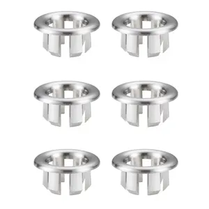 WOWOW 6 Pack Sink Overflow Ring Brushed Nickel Bathroom Kitchen Sink Basin Trim Overflow Cover Hole Insert Cap