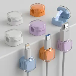 8 Pack Magnetic Cable Clips Costop Cord Organizer Holder, Strong Adhesive Under Desk Cable Management, Easy Open Adjustable Wire Keeper Neatly for Phone Charging, Home, Office, Car, Wall & Desktop