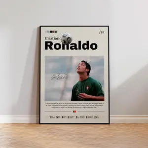 Minimalist Soccer Legend Inspired Canvas Poster, Sports Typography Wall Art, Neutral Athlete Decor, Unframed Canvas Poster