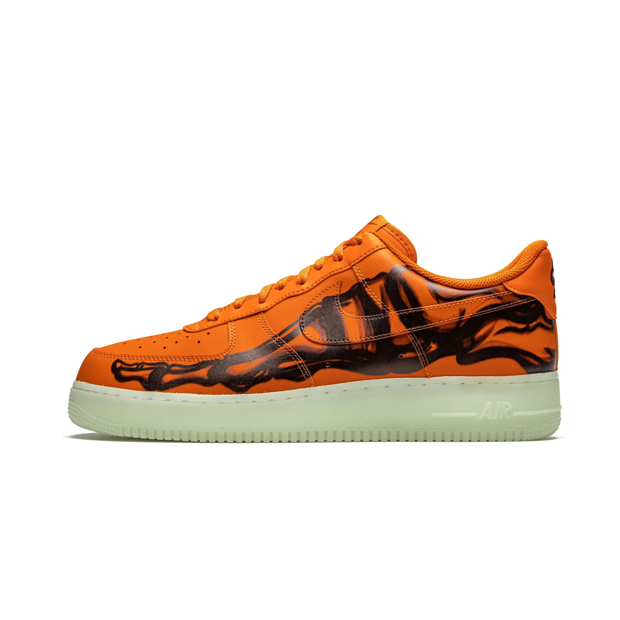 Air Force 1 Low "Orange Skeleton" Sports Shoes, Style Code CU8067-800