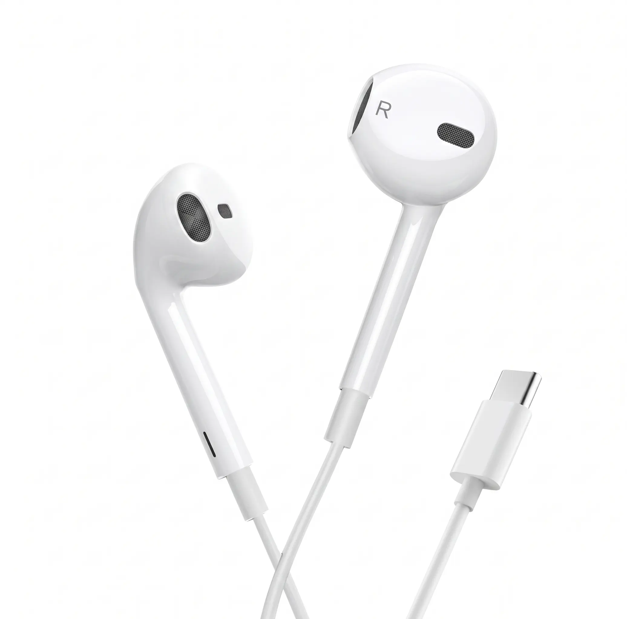 Type-C Wired Semi-In-Ear Earbuds, HiFi Stereo Sound Wired Earphones with Microphone & Volume Control, Portable Design Earphones for Samsung Plus & iPhone 16/15 Pro Devices, Audio, Light Weight Earbuds