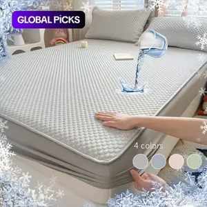 High-Efficiency Waterproof Cooling Mattress Protector, Powerful Cooling Effect, Lightweight, Breathable, Silky Soft, Ideal for Hot Sleepers, Night Sweaters, and Households with Children, Pets, or Elderly, Comfortable Mattress Protector #GLOBAL PICKS