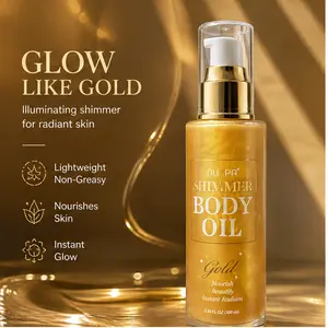 Gold Shimmer Body Oil – Lightweight, Fast-Absorbing, Instant Radiant Glow, 100ml / 3.38 oz
