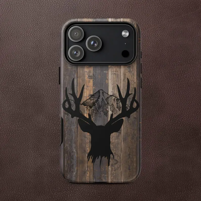 Rustic Mountain Buck Tough Phone Case, Deer, Elk,  Gift For Hunters, Gift For Cowboys, Gift For Him, Gift For Rancher Phone Cover For iPhone 17 Pro Max 16 15 14 13 12 11 for Samsung S21 S22 S23 S24 S25 S26 Phone Case