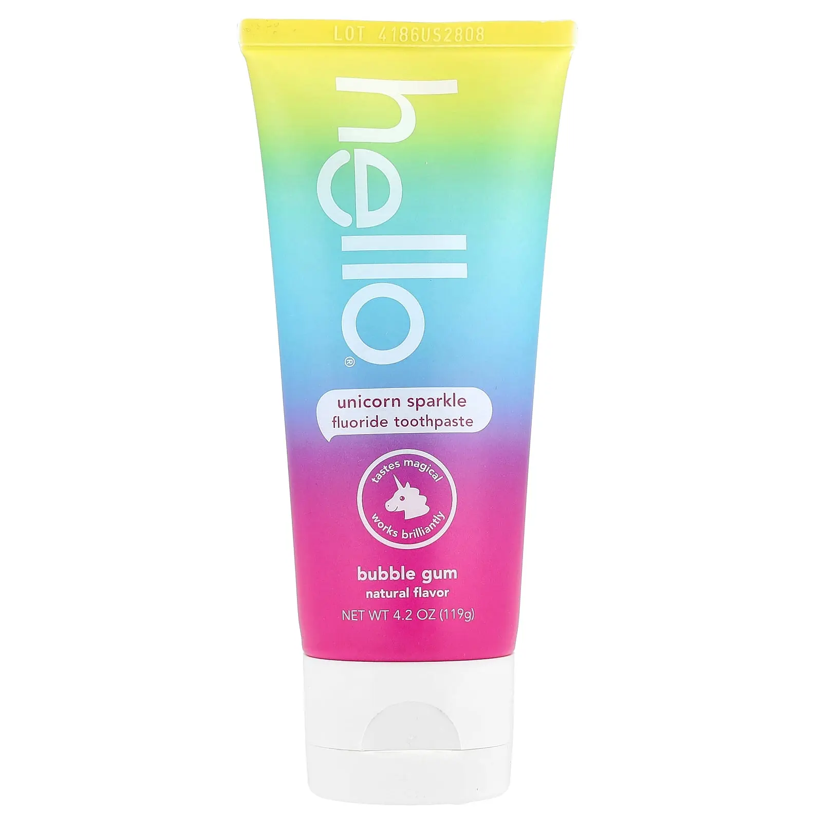 Hello Kids, Fluoride Toothpaste, Unicorn Sparkle, Ages 2+, Bubble Gum, 4.2 oz (119 g)