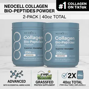 2 x NeoCell Collagen Bio-Peptides Powder 20oz - Grassfed Protein Supplement - Advanced with 18 Essential Amino Acids