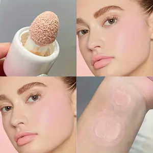 Liquid Blush Stick 5 Colors Available, Natural Waterproof Long-Lasting, Contour Brighten Color Correction, Soft Puff Sponge Brush Head