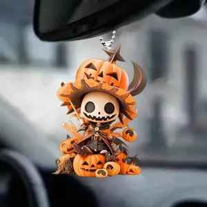 Acrylic Pumpkin Person Decoration Hanging Piece, Car Rearview Mirror Ornament, Party Decorations, Halloween Accessory
