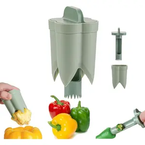 Pepper Seed Corer Remover Bell Pepper Corer Seed Remover Tool Jalapeno Pepper Cutter Deseeder 2 in 1 Fruit & Vegetable Coring Kitchen Gadget