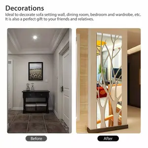 3D DIY Mirror Art Removable Wall Stickers Acrylic Mural Decal Home Bedroom Decor