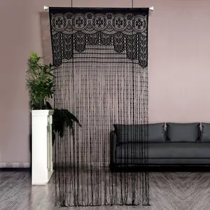 1pc French Lace Curtain, No Drilling Bedroom Door Curtain, Bohemian Style Living Room Divider, Elegant and Stylish Home Decor, Easy Install Curtain