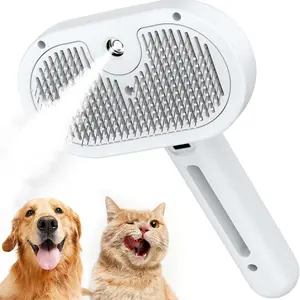 Spray pet hair brush, steam brush, slicker brush, Self Grooming Brush, easy to clean, remove electrostatic hair, reduce hair loss, suitable for cat and dog steam beauty, USB charging