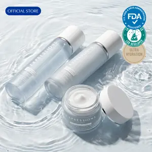 [EXPRESSIONS] Glass Skin Essential Skincare Routine Set Deep Glow Care for Tired & Dehydrated Skin Moisturizing Smooth Gold Toner, Brightening Milk & 5X Ceramide Cream | 3-Step Routine for Instant Dewy Radiance & Redness Relief | Pro-Grade Clarity System