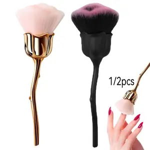 Rose Shaped Nail Dust Brush, 1 Count Nail Art Cleaning Brush, Professional Manicure Tool for Home & Salon Use, Nail Care Cleansing