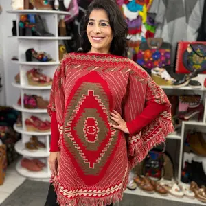 Mañanita rombo $45 - one size fits all - Hand Embroidered in Mexico, Vibrant Mexican Floral Design, Comfortable & Colorful, One-of-a-Kind Artisanal clothing - poncho artesanal mexicano