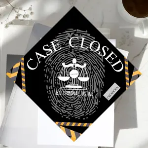 Criminal Justice Graduation Hat  Decor, Case Close Forensics Law School Grad Cap Topper Decoration