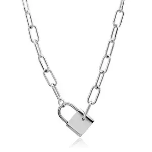 Scarlett "Silver" Lock Pendant Necklace