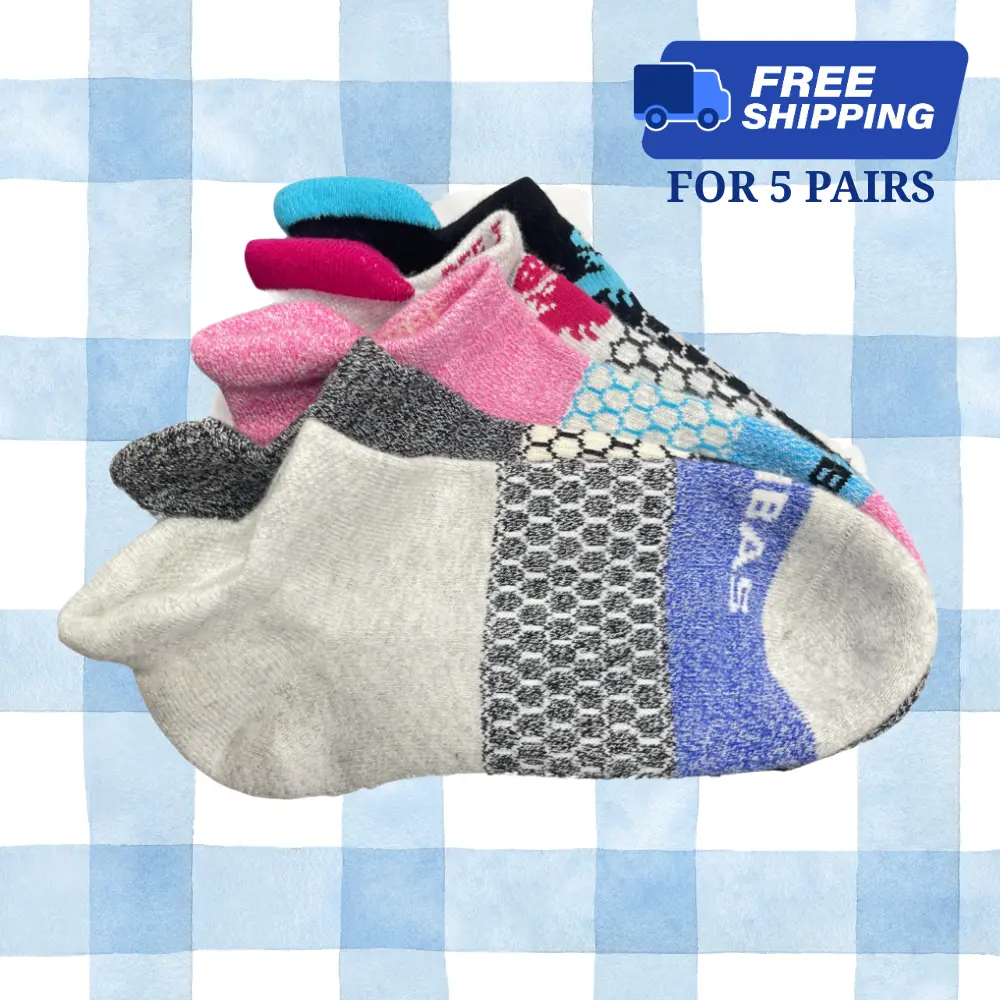 Pack 1/3/5 BB Ankle Socks, Cushioned Footbed & Honeycomb Arch Support, Seamless Toe, Blister Tab, Soft Cotton Blend, Size S, M, L, Women's Men's Daily wear