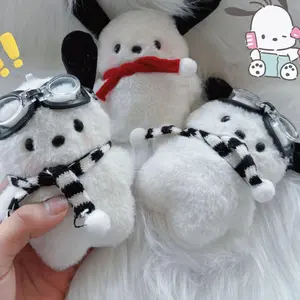 Cute DIY Plush Pochacco Doll Bag Pendant Decoration Creative Blush Puppy Doll Pendant