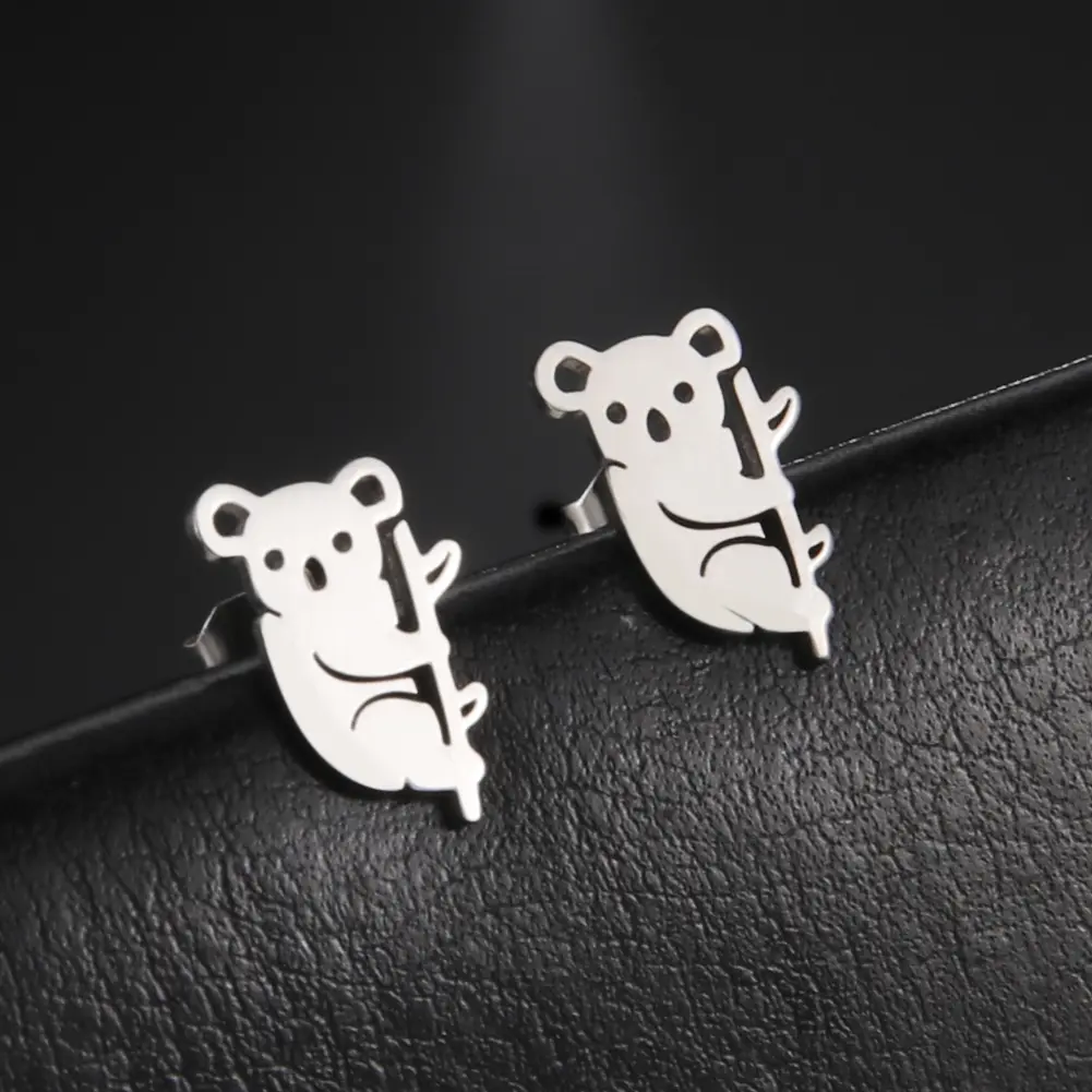 Cazador Cute Koala Stud Earrings Australian Animal Earrings for Women Girls Stainless Steel Jewelry Mother's Day Day Gift