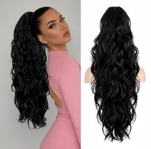 NOKOARI 28-Inch Synthetic Claw Clip Hair Extensions - Long Wavy, Natural-Looking for Quick Daily Ponytail Styling, Outdoor Use