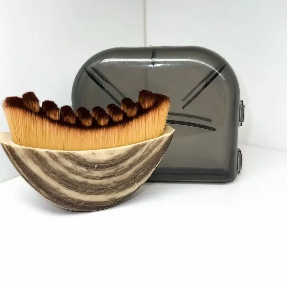 Lymphatic Drainage Face Brush, Contour Facial Massager for Jawline, Neck and Double Chin Area, Ergonomic Skin Care Massage Tool, Brown gua sha