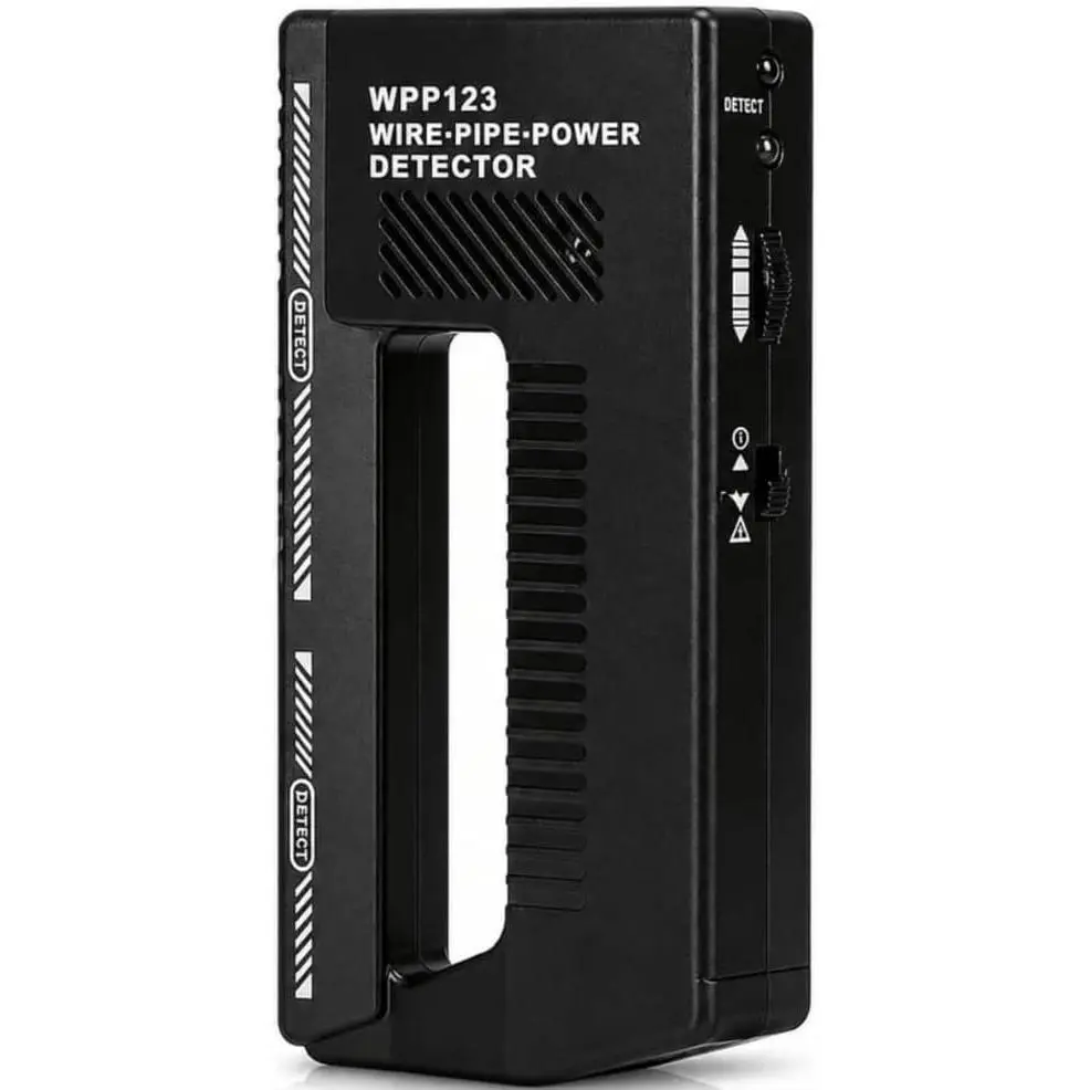WPP123 Wire & Pipe Detector - Detects Live AC Wires & Metal Pipes in Walls - LED & Sound  - Adjustable Sensitivity - DIY Indoor Wall Safety Tool (Drywall Use)