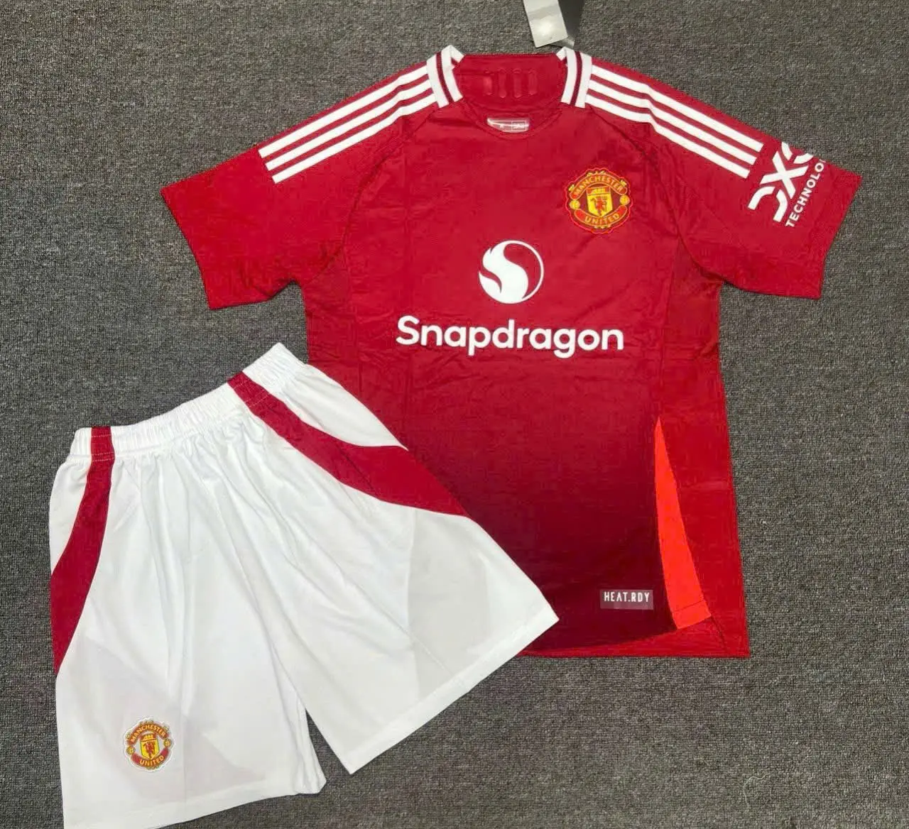 BUY JERSEY GET FREE SHORTS - Red Short Sleeve Athletic Soccer Jersey Shorts Set Sports Training Outfit Unisex