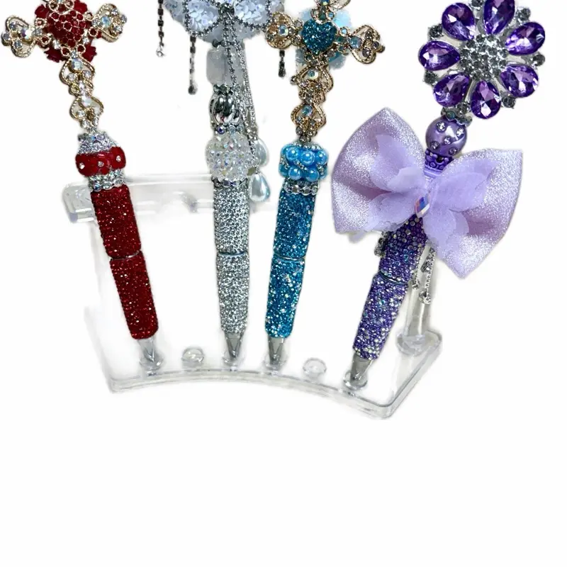 Teal pen w/teal crystal cross