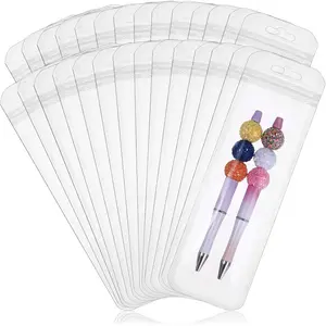 Transparent Pen Packaging Bags, Clear Plastic, Reusable & Durable Design, Perfect for Beads, Jewelry, Cosmetics, Candy, Multiple Uses