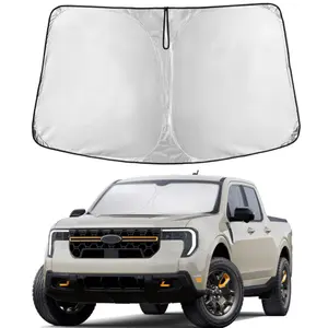 EcoNour Windshield Sunshade for Ford Maverick 2022-2025 240T Polyester UV Protection Foldable Sun Visor Reflector Blocks Heat & Sunlight Interior Protection Accessories