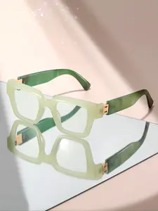Unisex Retro Square Fashion Glasses, Plastic Frame Stylish Eyeglass, Marble Pattern Temples, Alloy Connectors, Casual Style, All Seasons Wear, Trendy Vintage Eyeglasses