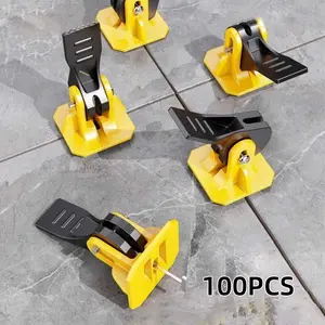 100pcs Tile Leveling System Kit Tile Spacers Reusable 50pcs Leveler Tile Tools for Installation+50pcs Replaceable Spare Steel T-Pin Upgraded Adjustable Fit 8-12mm Tile Floor Leveling Compounds Set