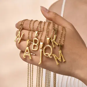Tree pattern letter 26 pendant necklace golden clavicle chain fashion accessories women's jewelry gift