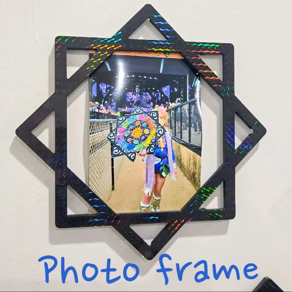 Flowstar Picture Frame | Holds One 4x6 Photo | Wall-Mountable | 3D Sparkle Pattern | Display your Flow and EDM Memories!