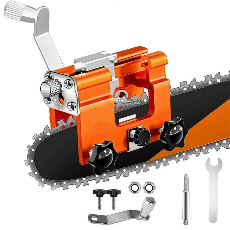 Easy Chainsaw Sharpener Jig Portable Hand-Crank Sharpener Tool Set Fits All Saws