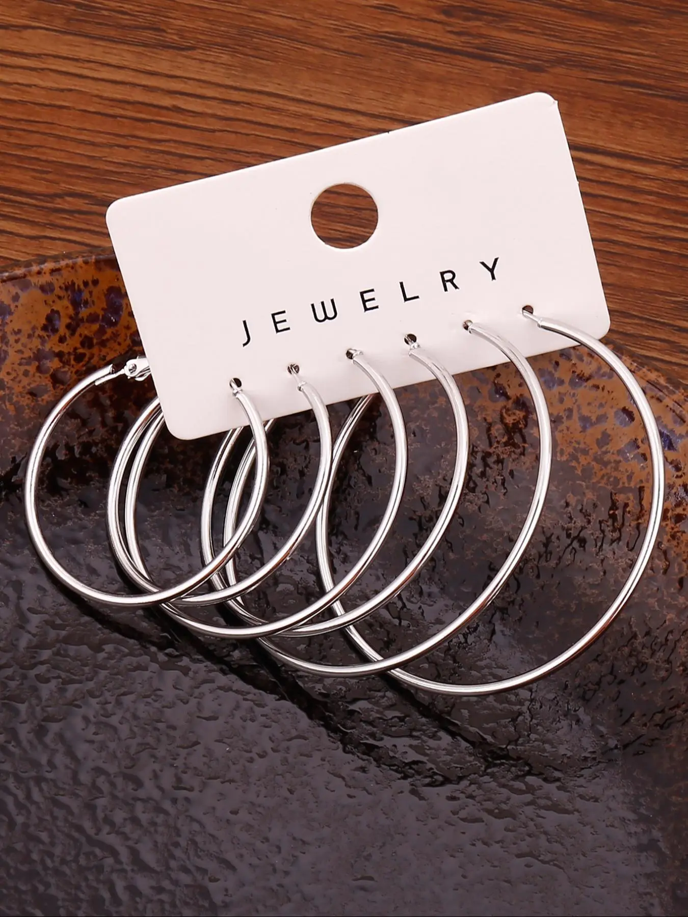 3 Pairs Women's Simple Plain Circle Shape Earrings, Hoop Earrings Set, Fashionable Jewelry For Women, Daily Use Fashion Accessories For Party