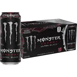 Monster Energy Ultra Black, Sugar Free Energy Drink, 16 Ounce | Pack of 15