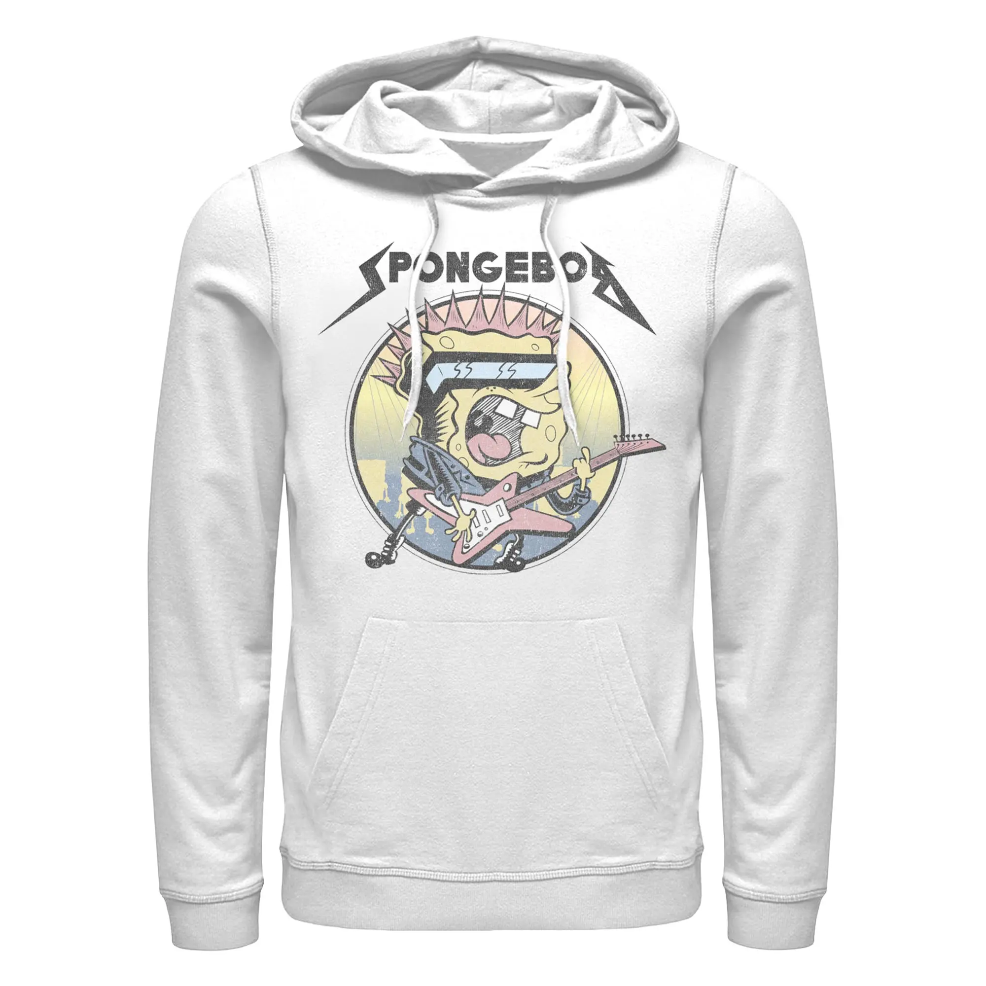 Men's SpongeBob SquarePants Retro Sponge Rock Pull Over Hoodie