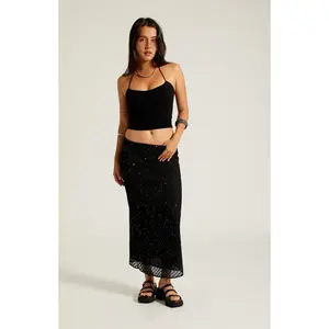 Beverly and Beck Women's Sequin Midi Skirt - Multicolor