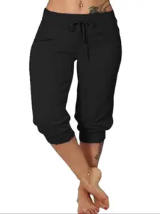Women's Solid Color Capri Pants, Casual Comfy Pants for Summer, Fashion Women's Bottoms for Daily Wear