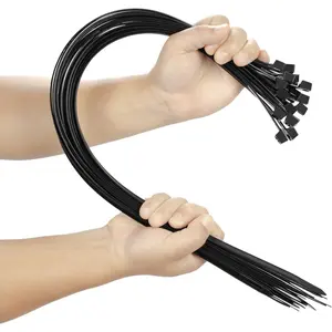 100 count 24 inch  Zip Ties Heavy Duty 175lbs Tensile Strength Nylon Long Wire Ties Self-Locking Durable Plastic Tie Wraps for Indoor and Outdoor UV Resistant(Black)