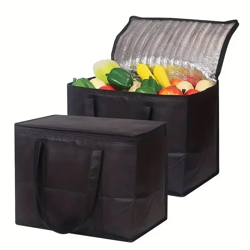 Collapsible Cooler Bag, Large 31L Soft Sided Lightweight Insulated Pack, Black Polyester, Leakproof for Picnics, Camping & Groceries, Reusable Cooler, Soft Sided Cooler