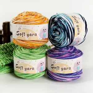4pcs Colorful Dye Five-Strand Synthetic Yarn, Gradient Colors, Handmade DIY Material, Knitting Thread for Sweaters, Scarves, Hats, Gloves, Knitting Clothes